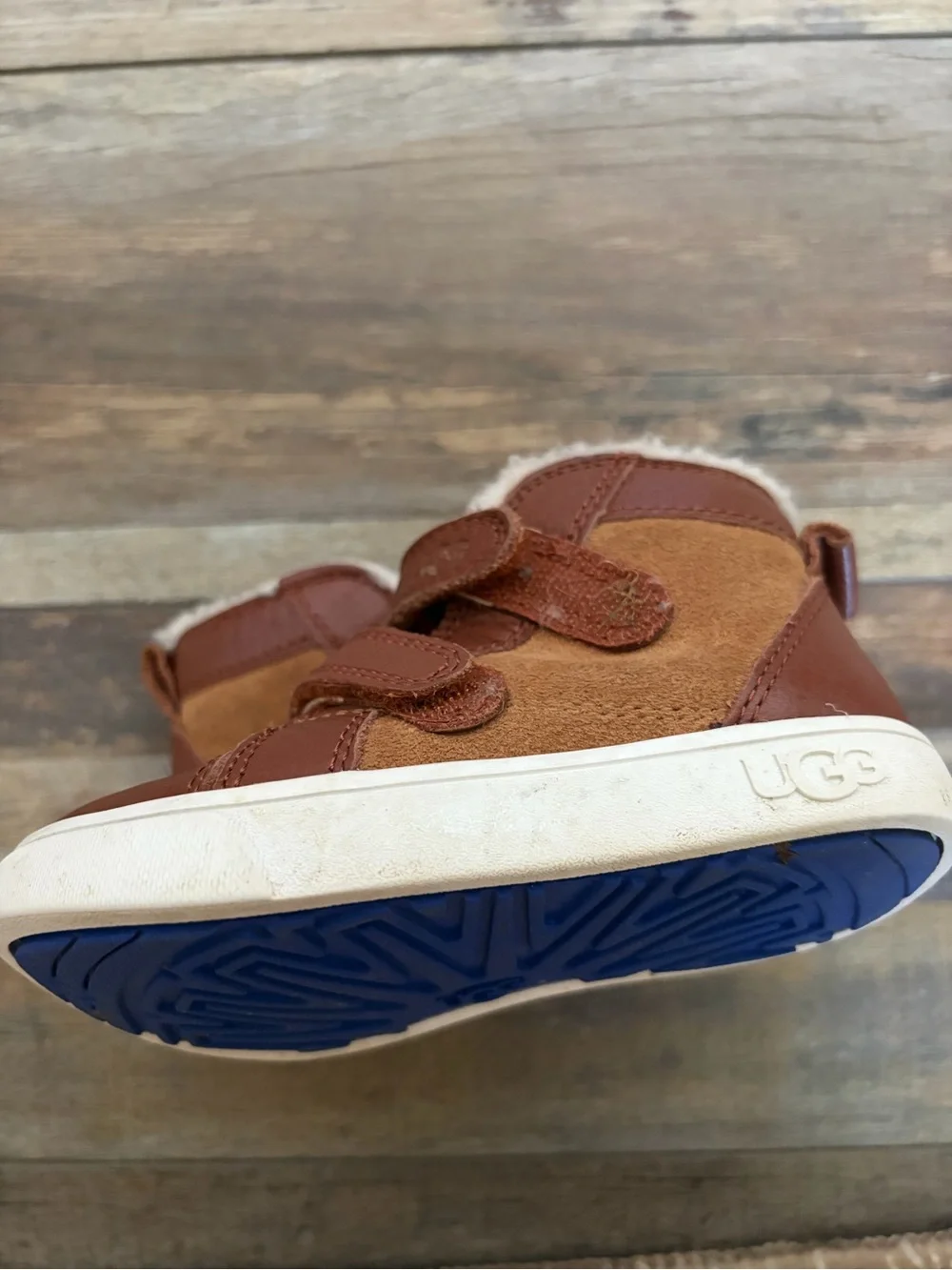 UGG Kids Brown Faux-Shearling High-Top Boots